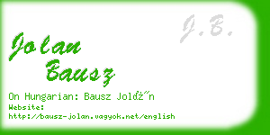 jolan bausz business card